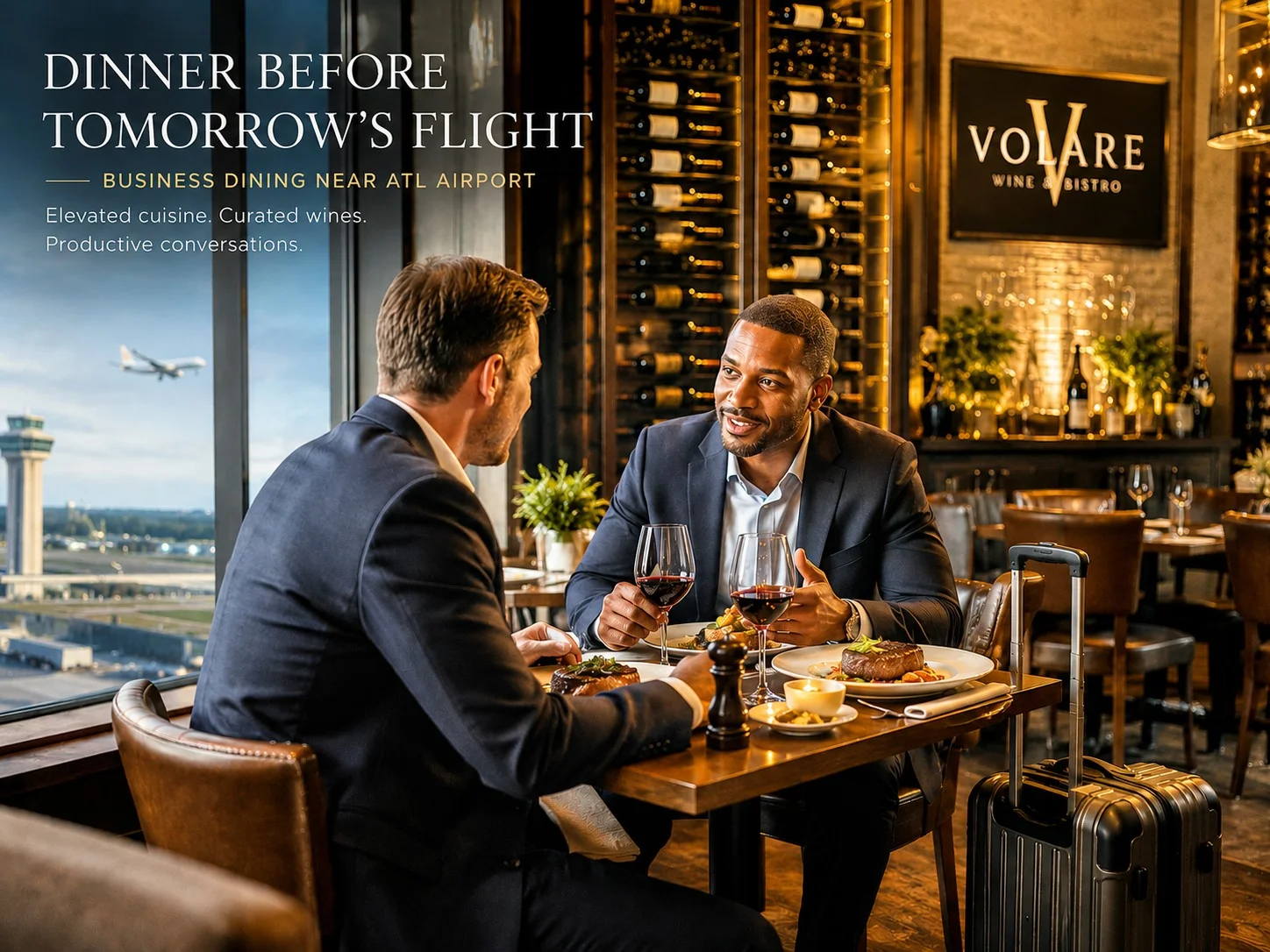 Business dining at Volare Wine Bistro near ATL airport