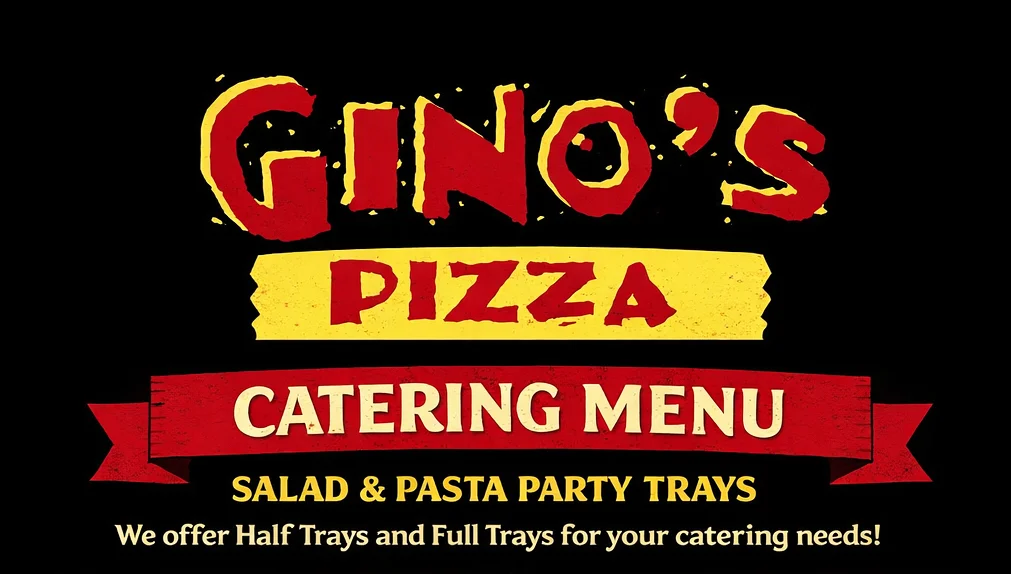 Catering menu for Italian pasta and salad dishes