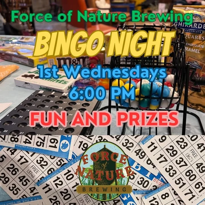 Bingo night event at Force of Nature Brewing with games and prizes