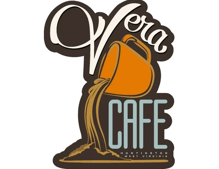 Vera Cafe logo featuring a pouring coffee pot