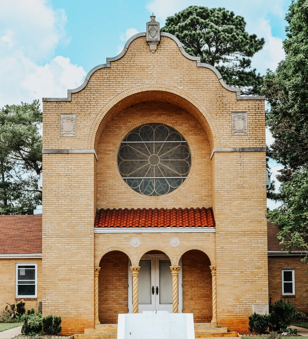 Historic building with arched windows and decorative facade