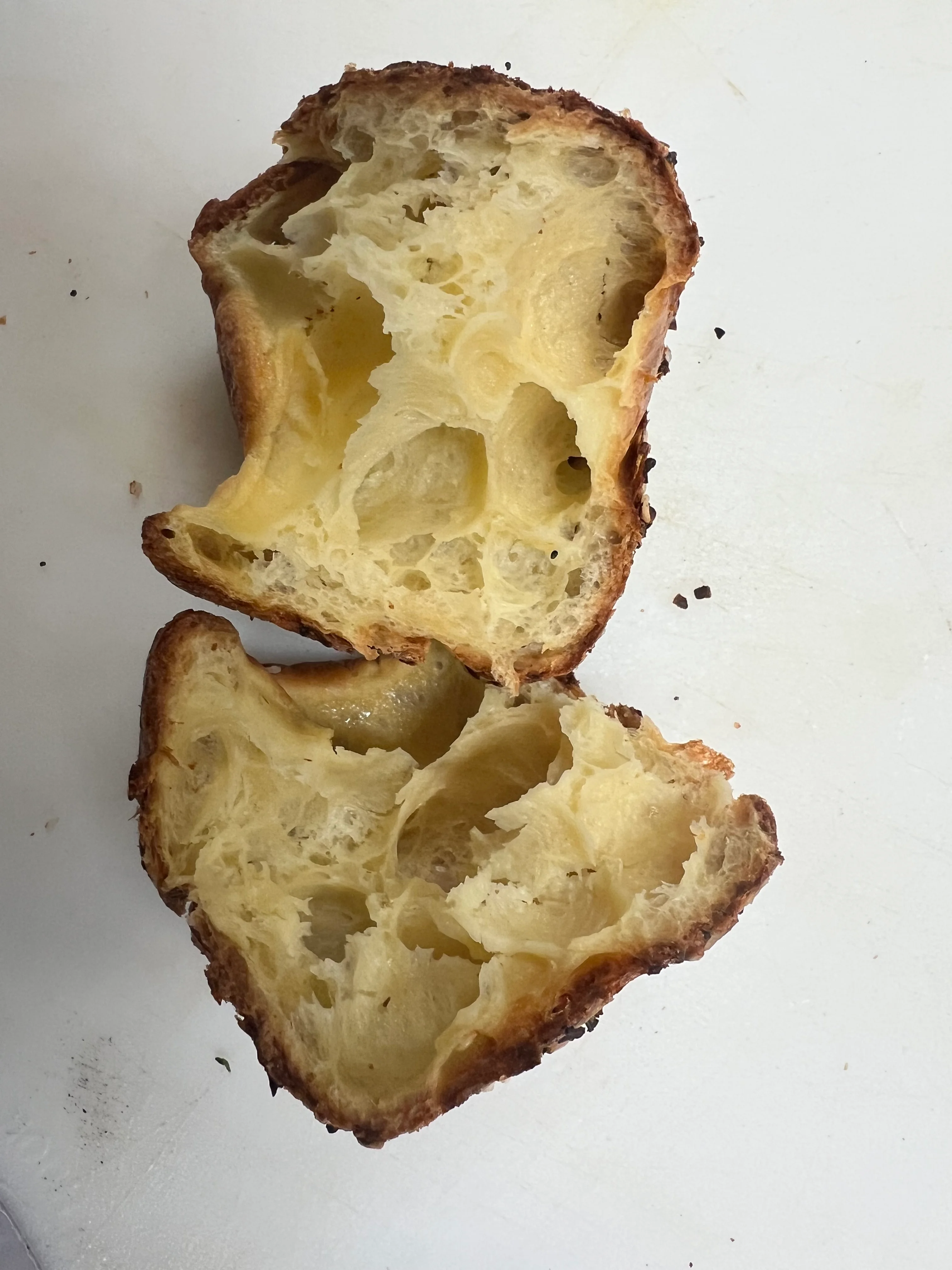 Flaky croissant bread with airy layers