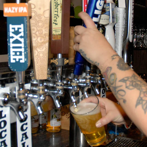 bartender pouring beer