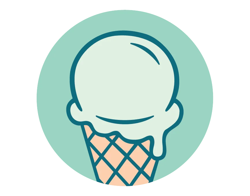 Delicious ice cream cone with a creamy scoop