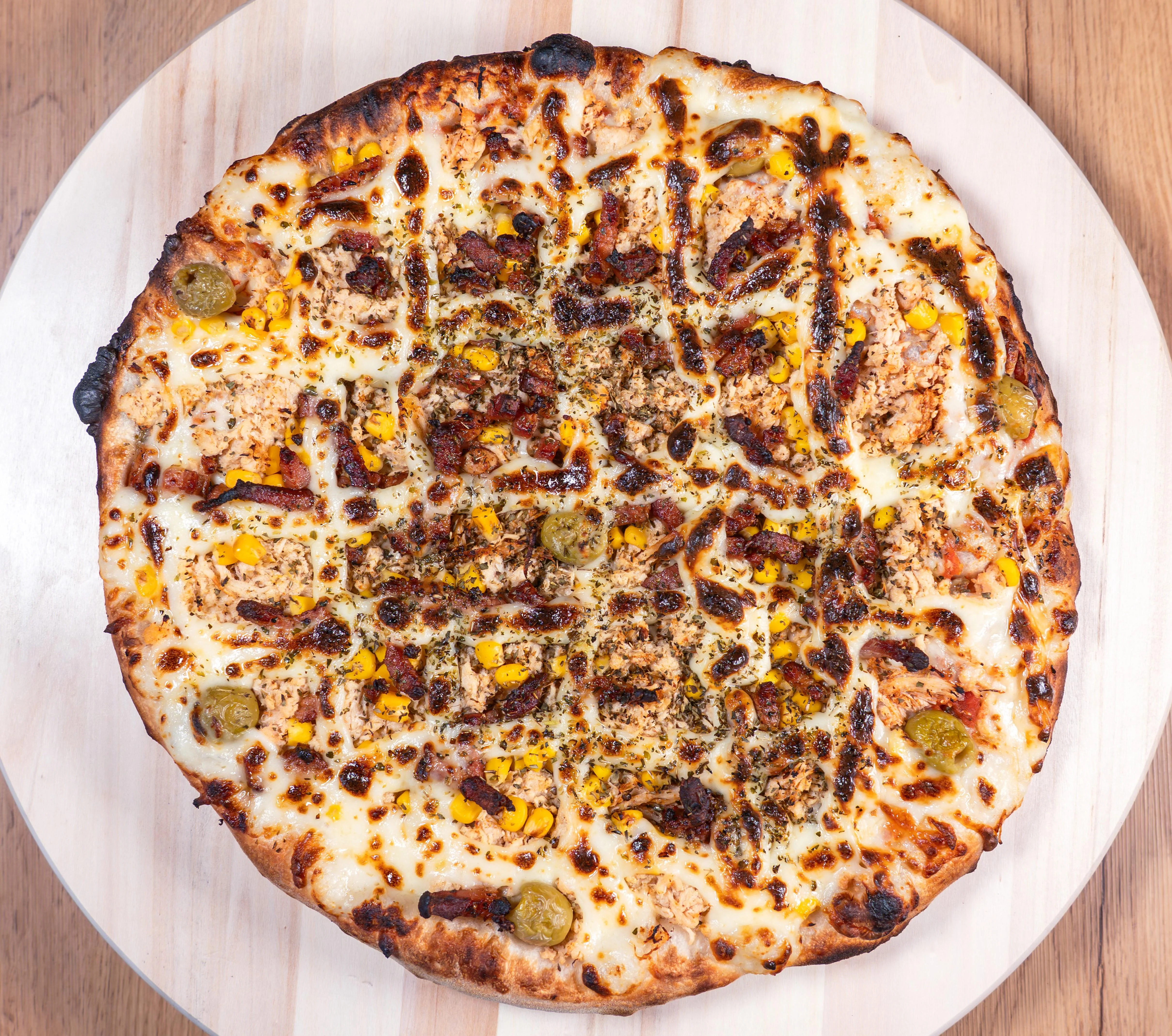 Pulled Chicken, Bacon, Sweetcorn & HM Cream Cheese (Catupiry)