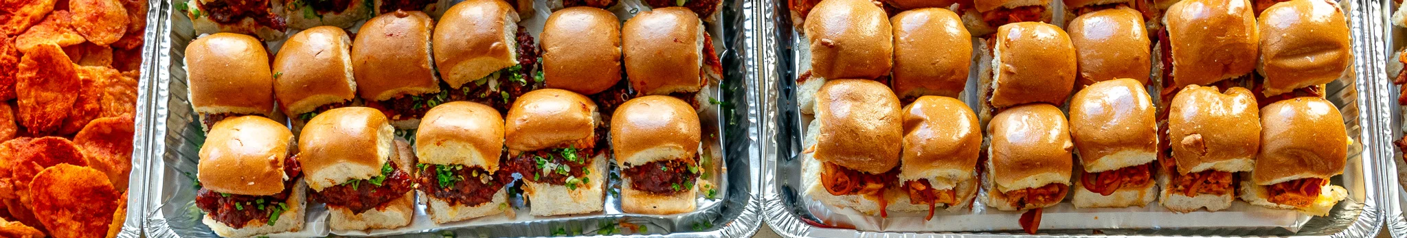 Southern fried chicken and sliders platter