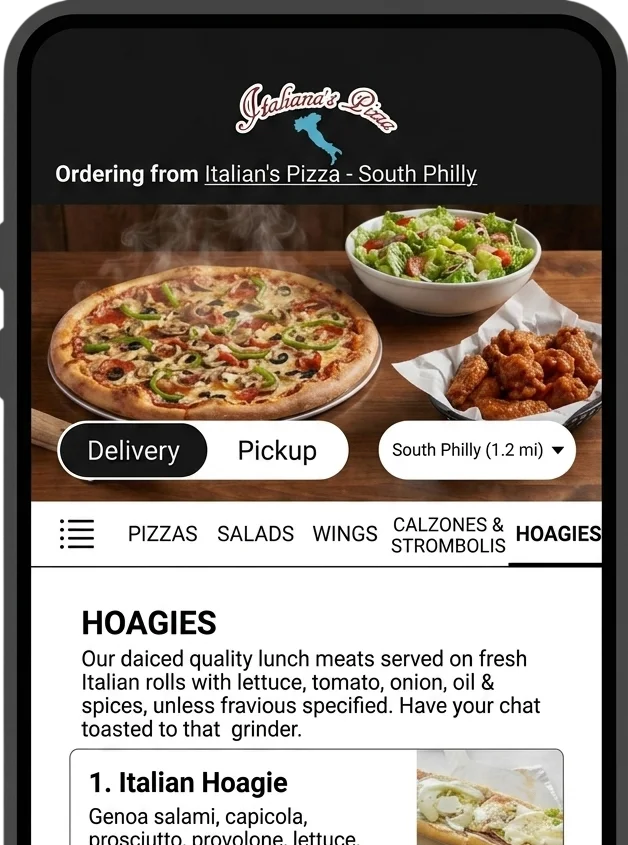 Italian hoagies served in a cozy restaurant setting