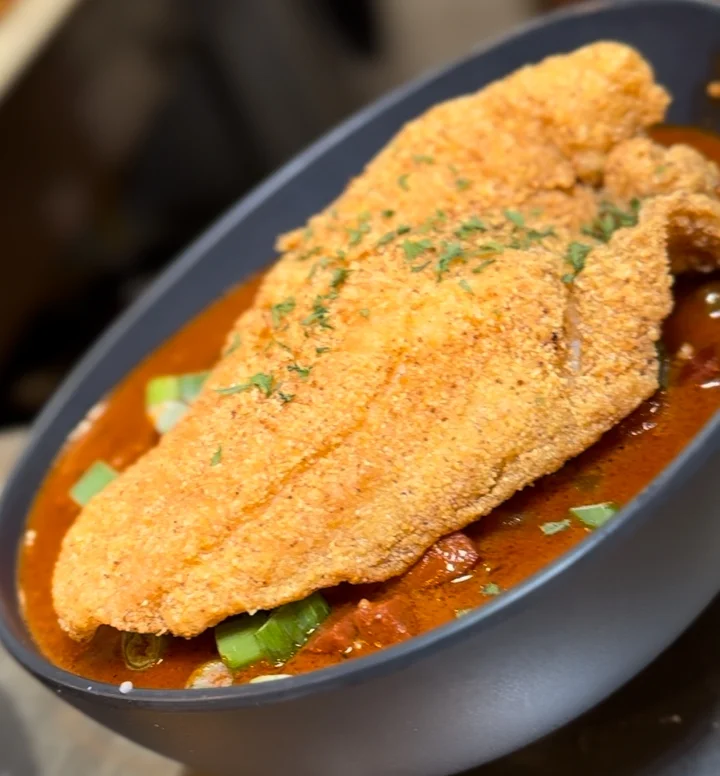 Spicy Shrimp & Grits w/ Catfish