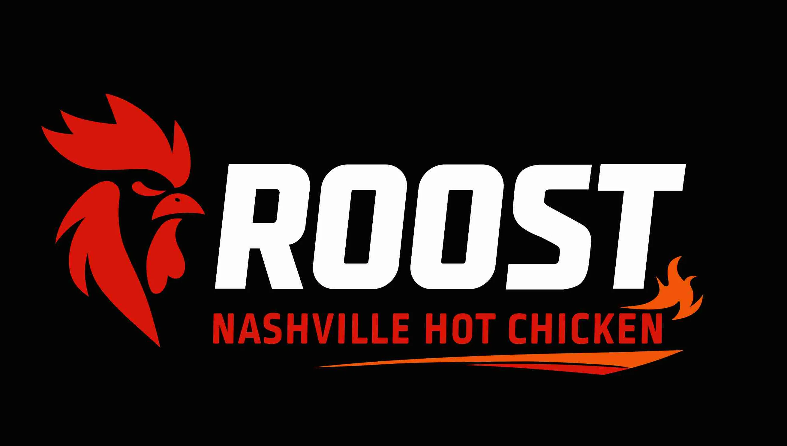 Logo of Roost restaurant featuring a stylized chicken design.