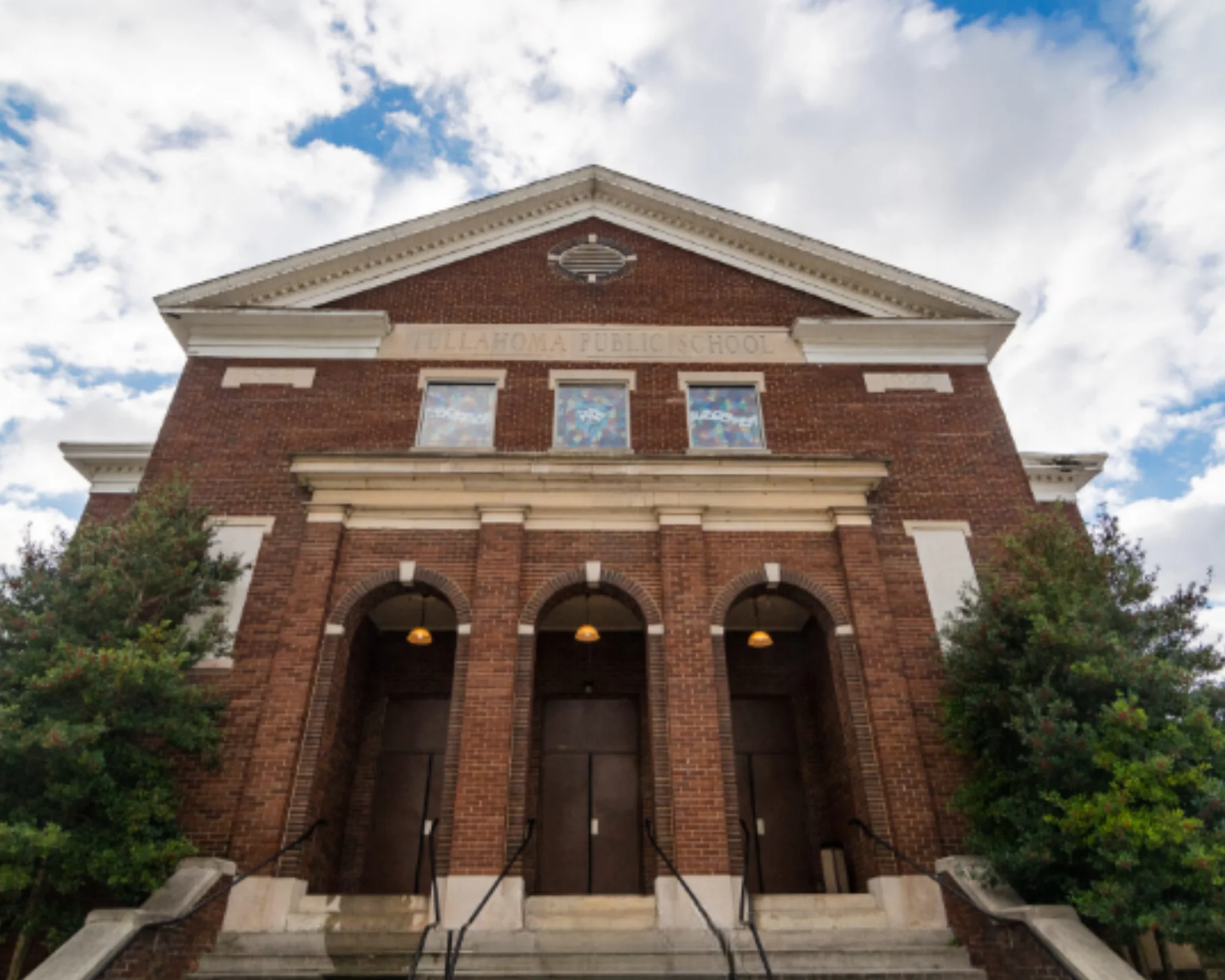 Historic Tullahoma Public School building with classic architecture