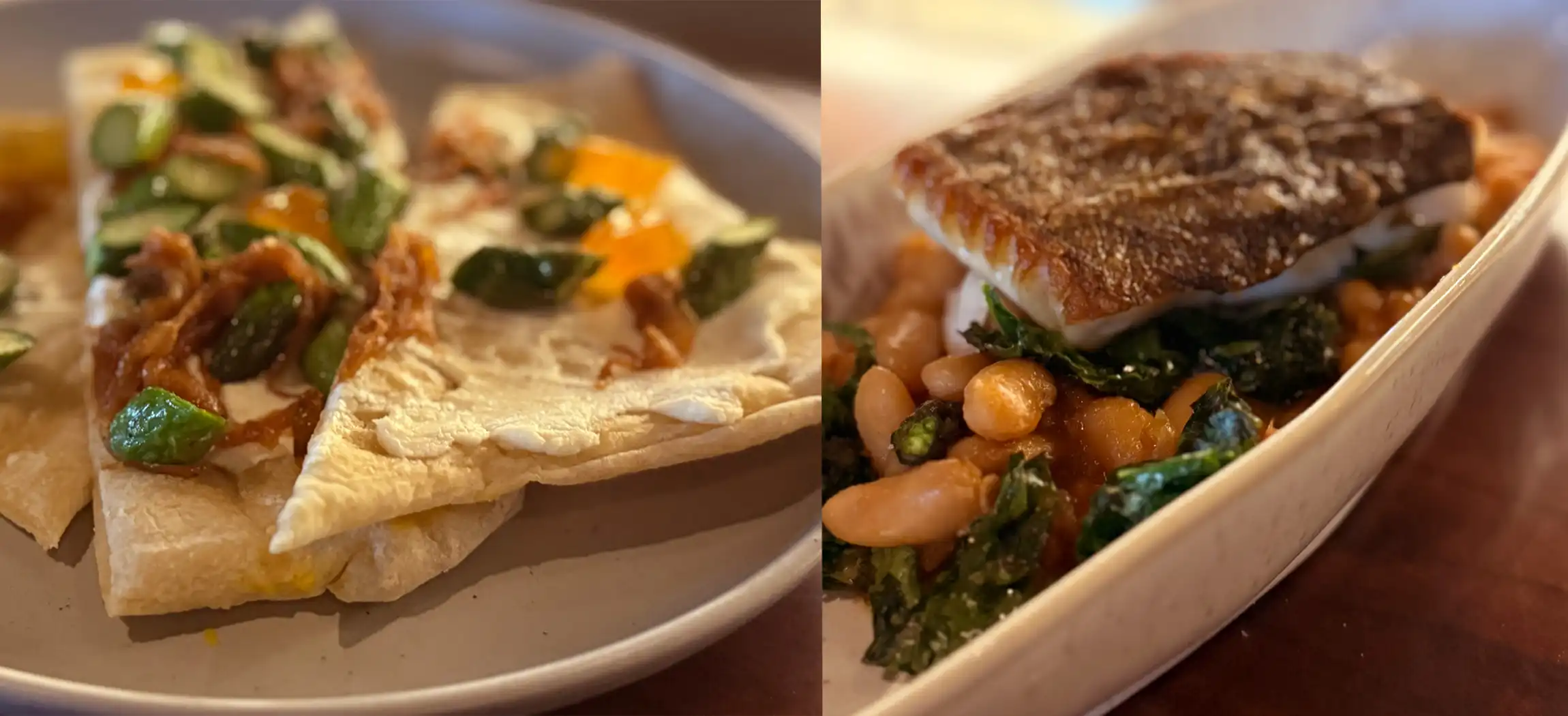 FLATBREAD AND PAN SEARED LOCAL BLACK COD