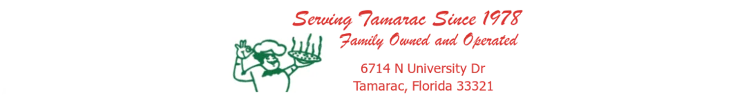 Family-owned restaurant logo in Tamarac, Florida since 1978