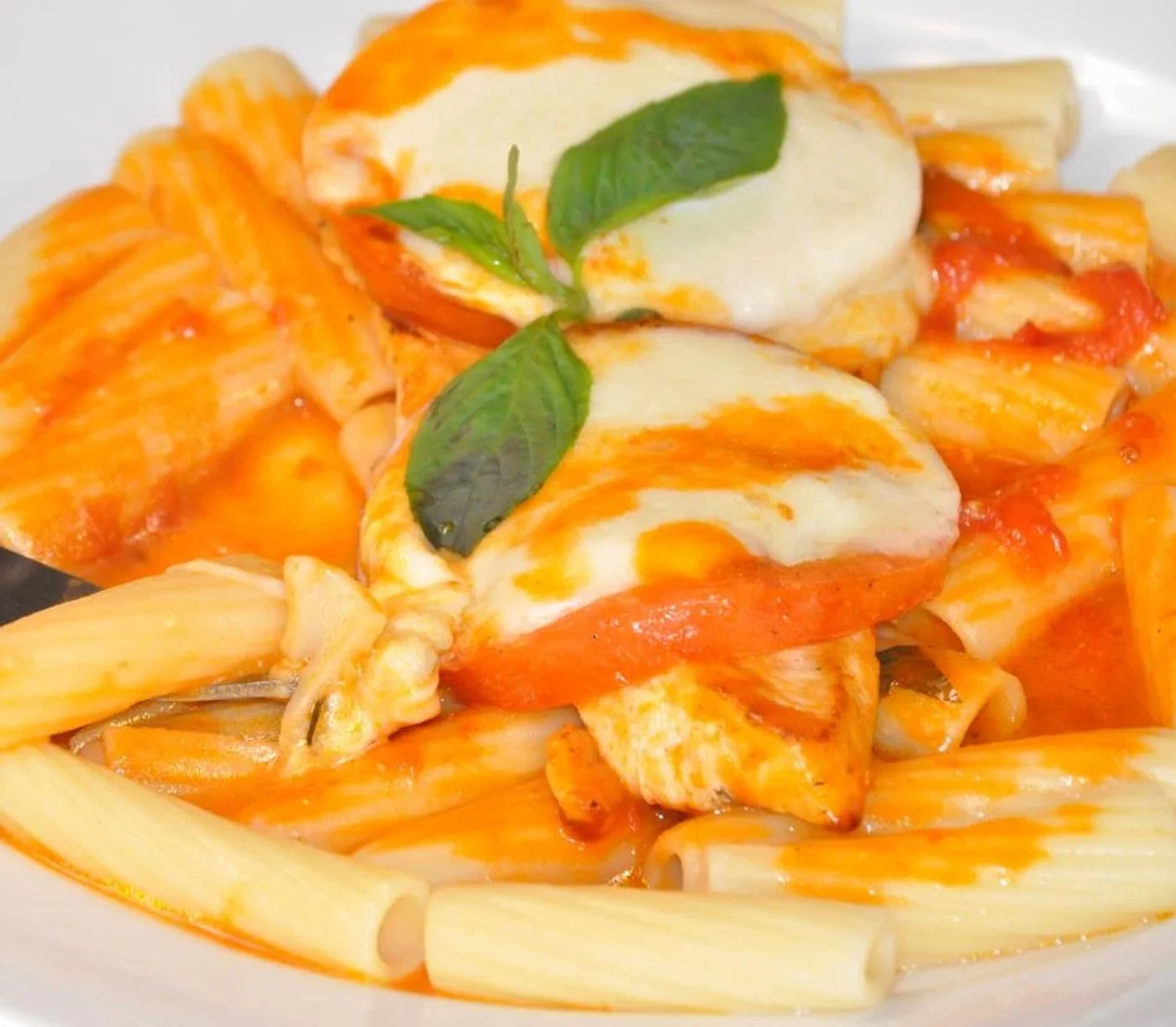 Penne with grilled chicken, fresh mozzarella and basil from Patio Italian Kitchen