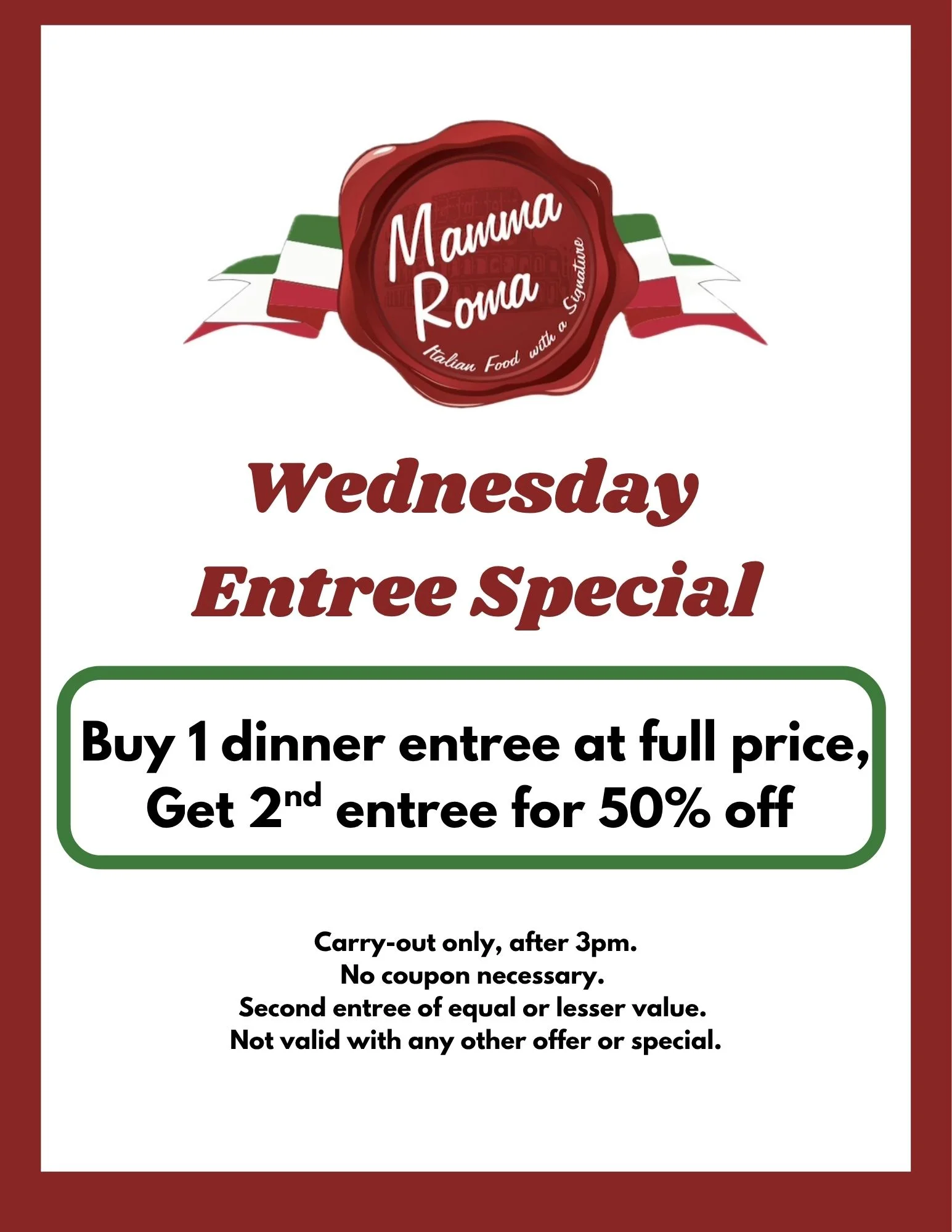Delicious Wednesday special dish served at the restaurant.