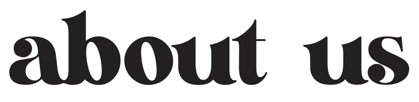 Stylish 'About Us' text in elegant font