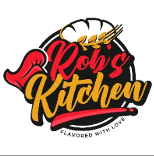 Logo of Rob's Kitchen with a chef hat and vibrant colors