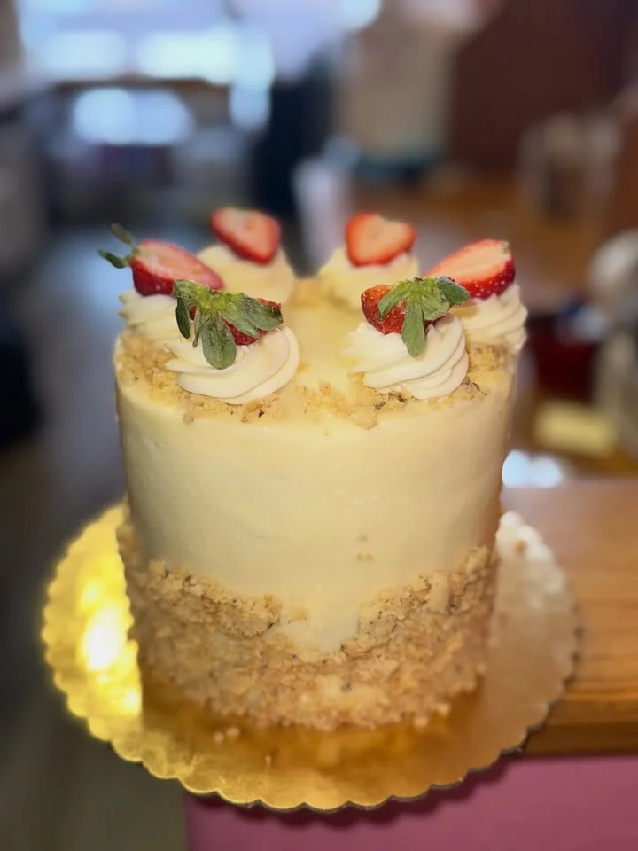 Delicious strawberry shortcake with cream and fresh strawberries