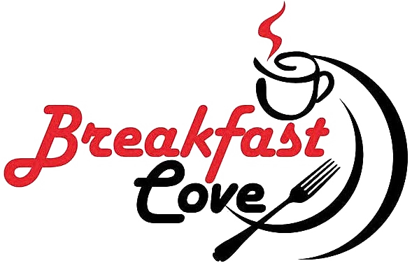 Logo of Breakfast Love cafe featuring coffee and fork design