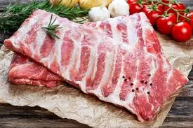 Raw pork ribs ready for grilling or barbecuing