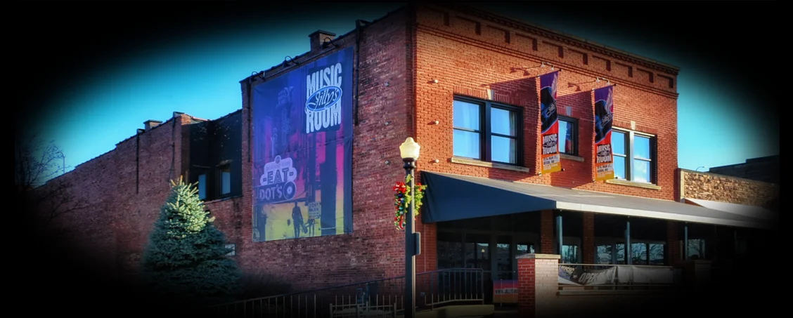 Exterior view of a vibrant music-themed restaurant