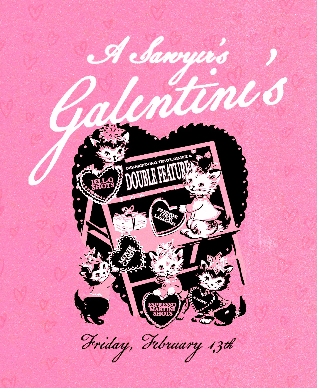 Promotional poster for Sawyer's Movie Night event in February 2026.