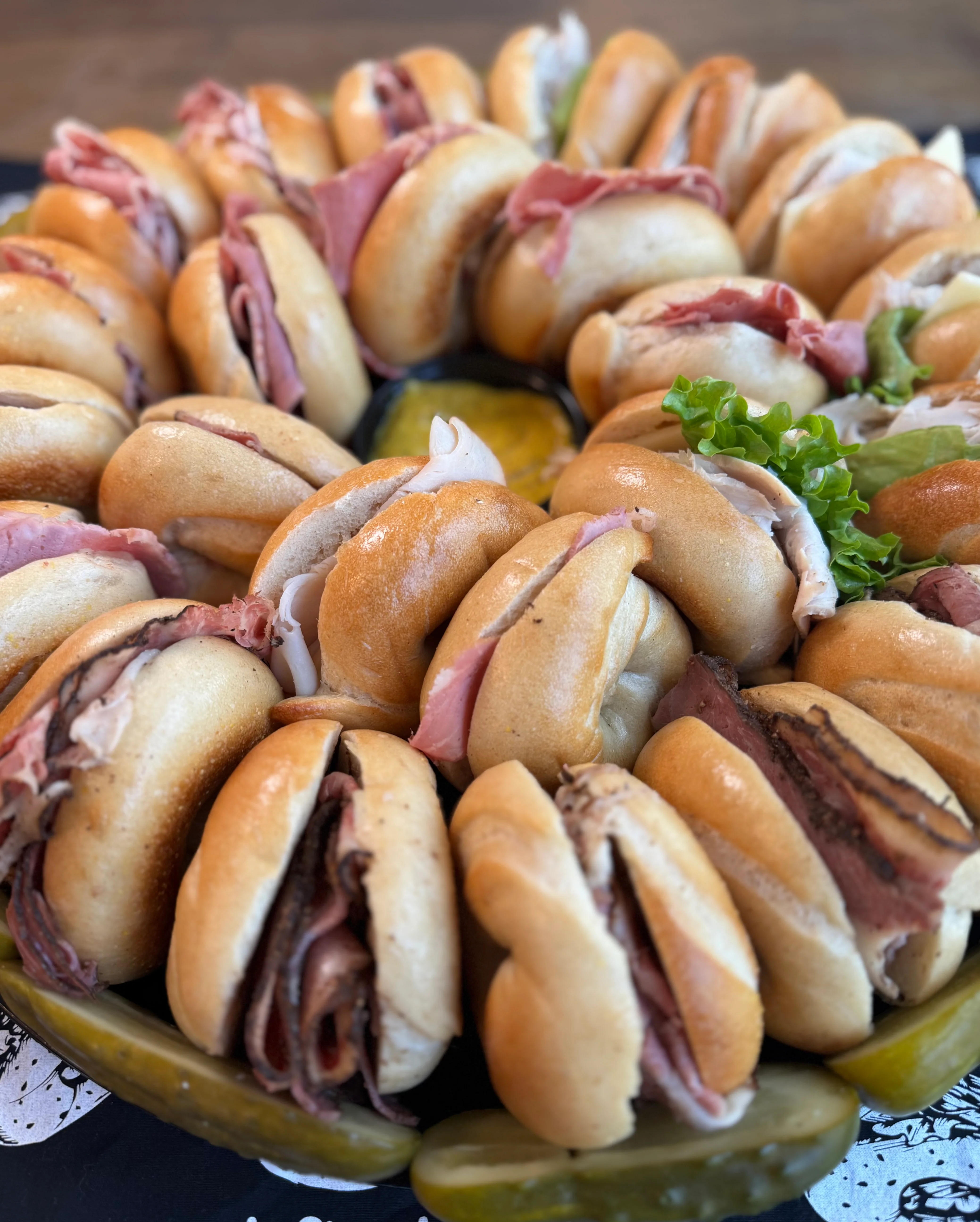 Bagel platter with assorted deli meats