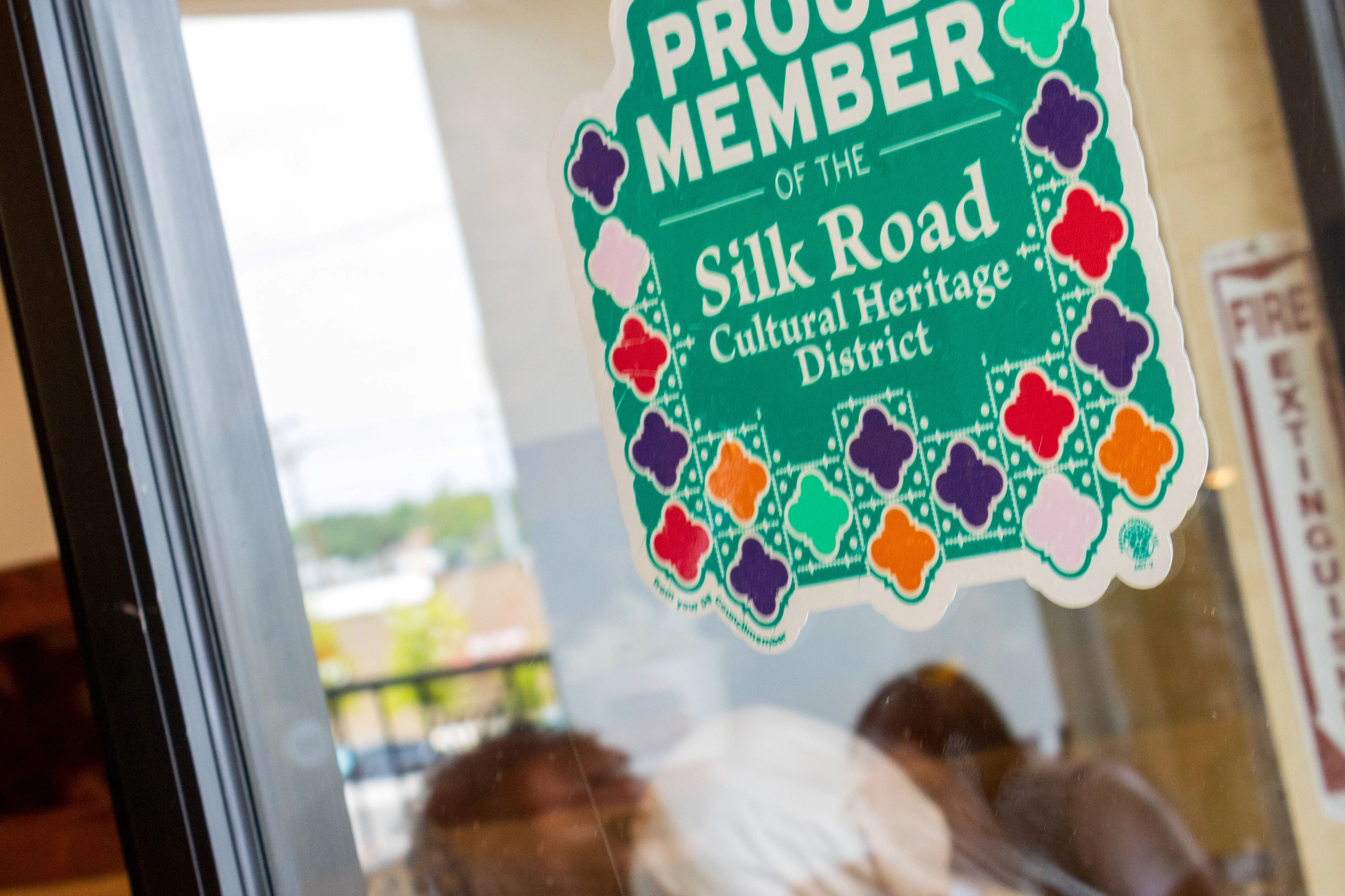 Proud member sign of the Silk Road Cultural Heritage District