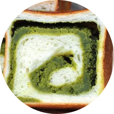 Japanese matcha swirl bread loaf