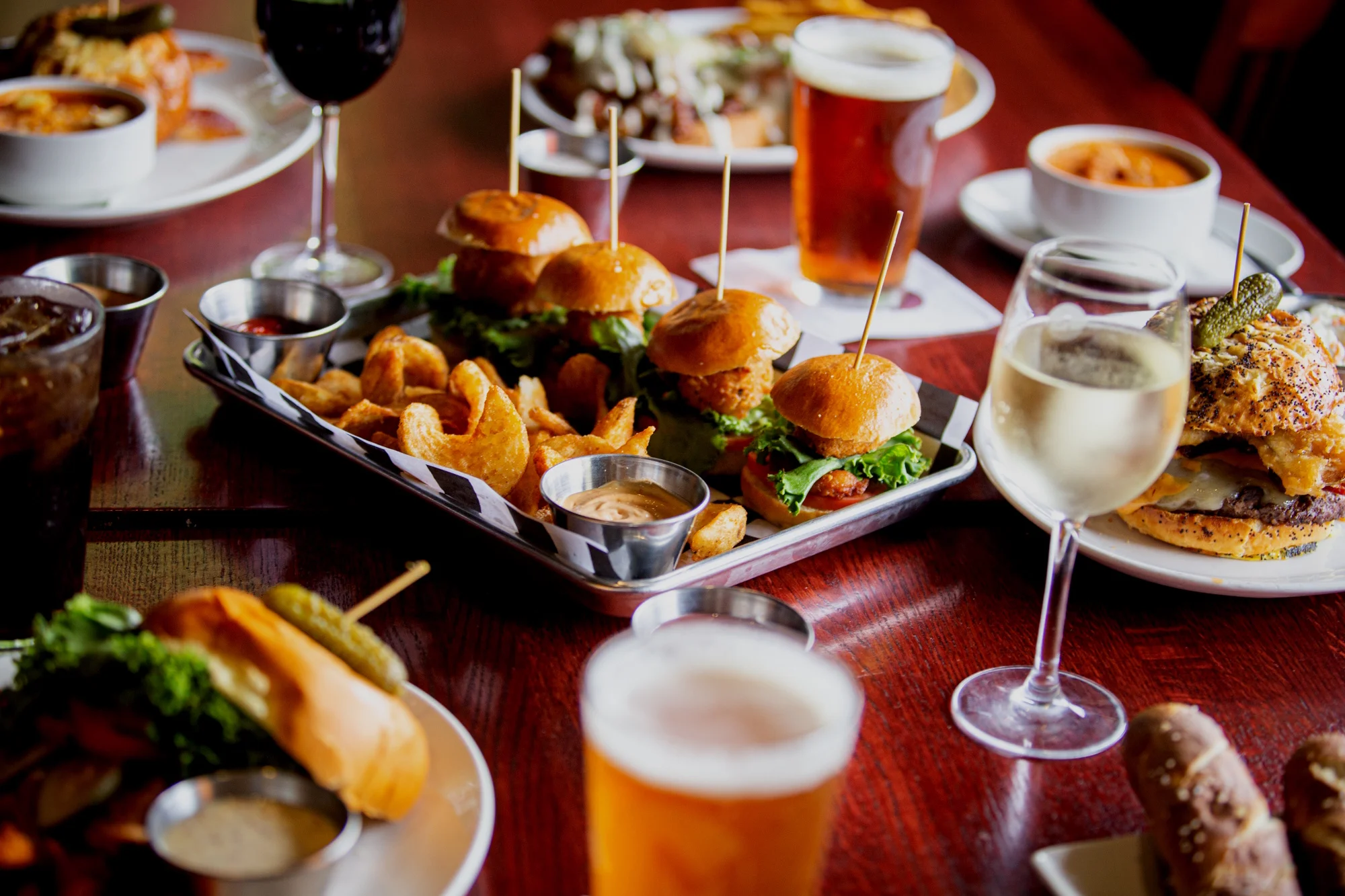 A vibrant collage of delicious dishes from the restaurant's menu.