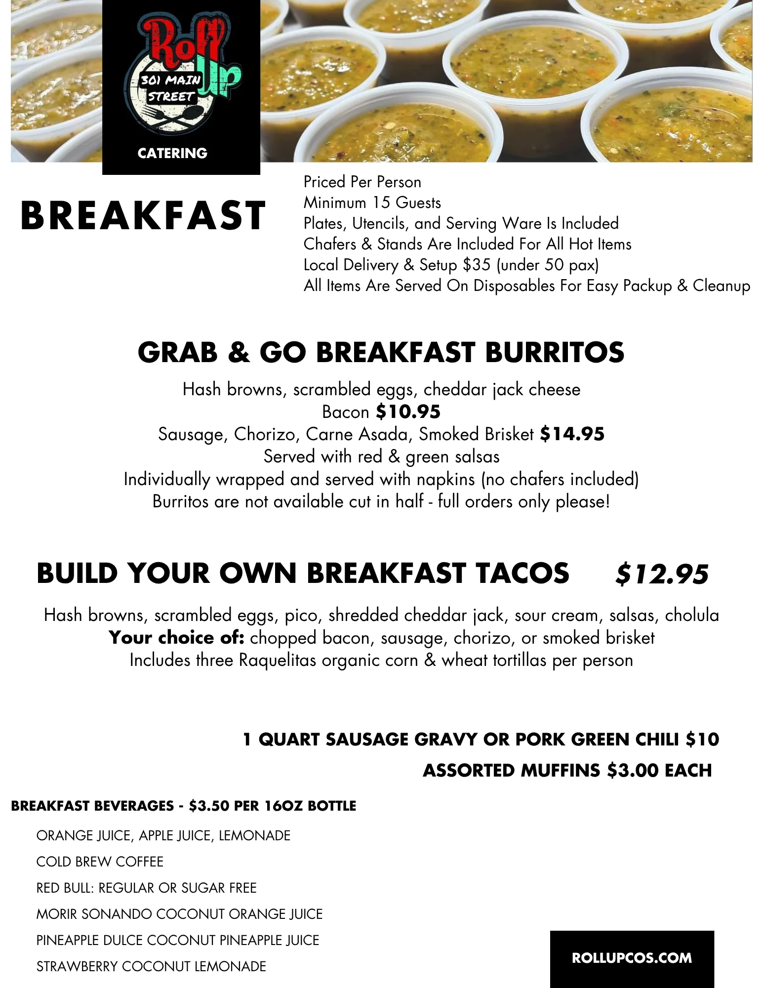 Breakfast burritos with hash browns and eggs