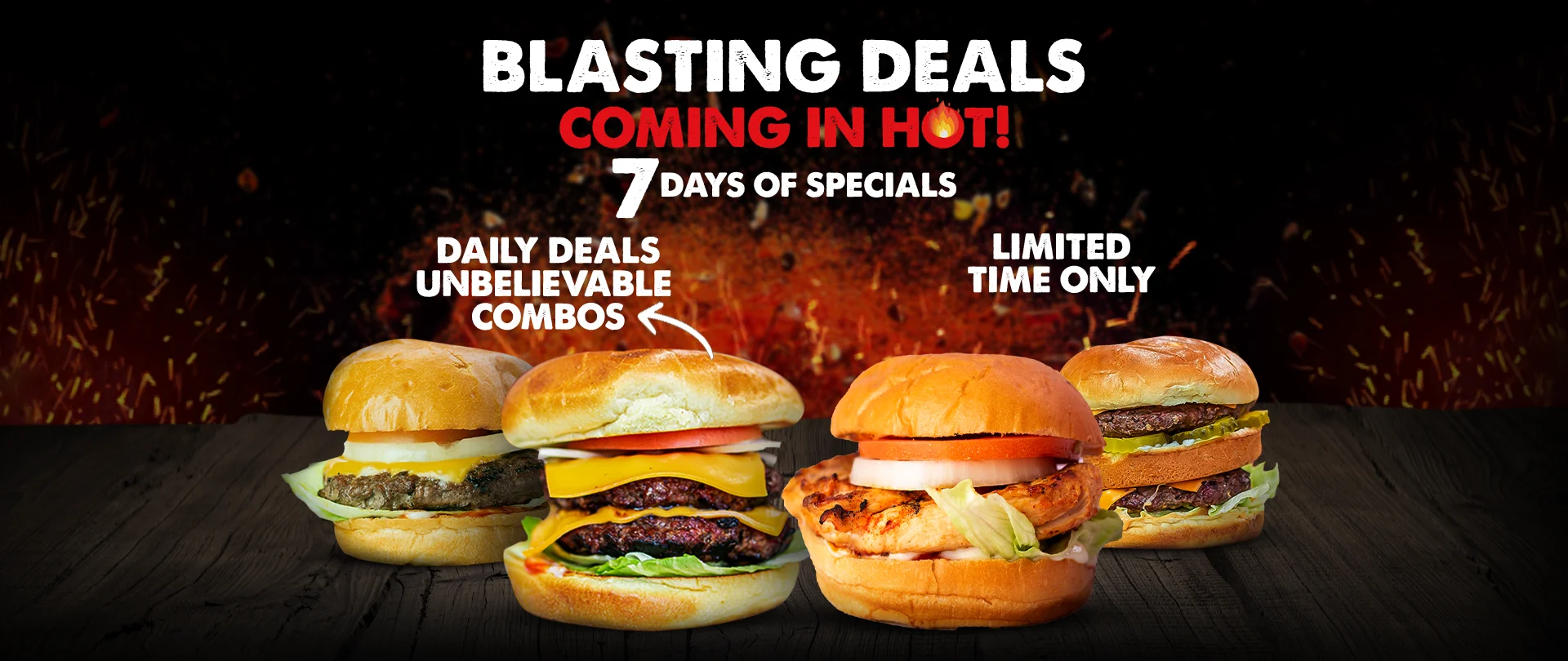 Delicious burgers featuring grilled chicken and beef patties