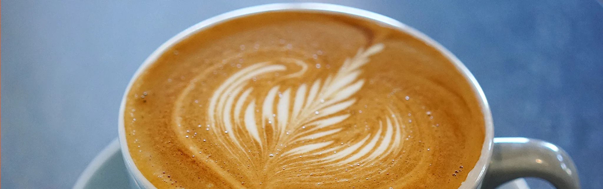 Artisan latte with intricate foam art