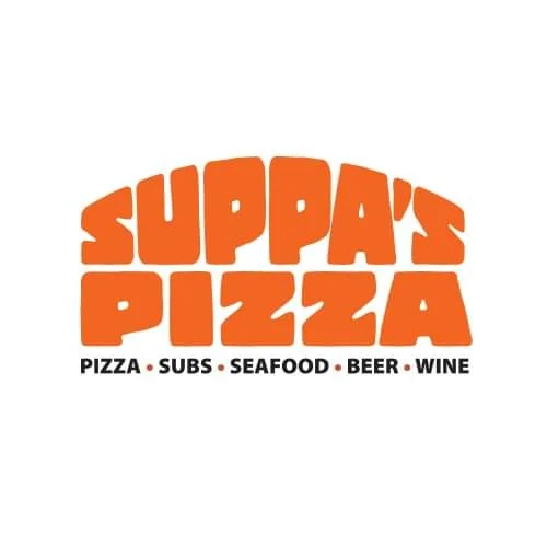 Logo of Suppa's Pizza featuring pizza, subs, and seafood