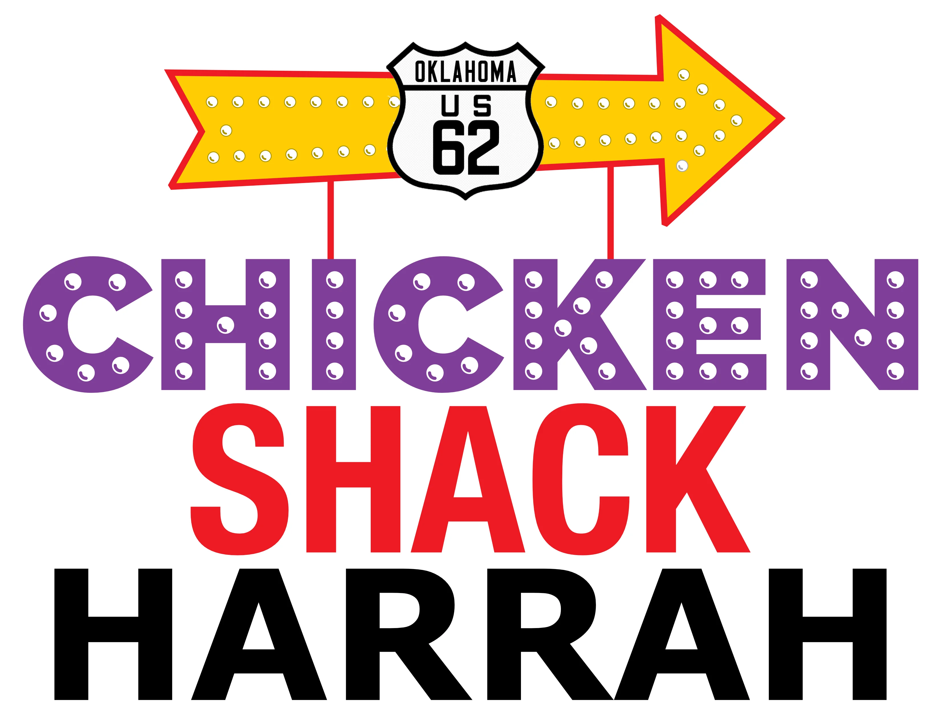 Colorful Chicken Shack sign in Harrah, Oklahoma