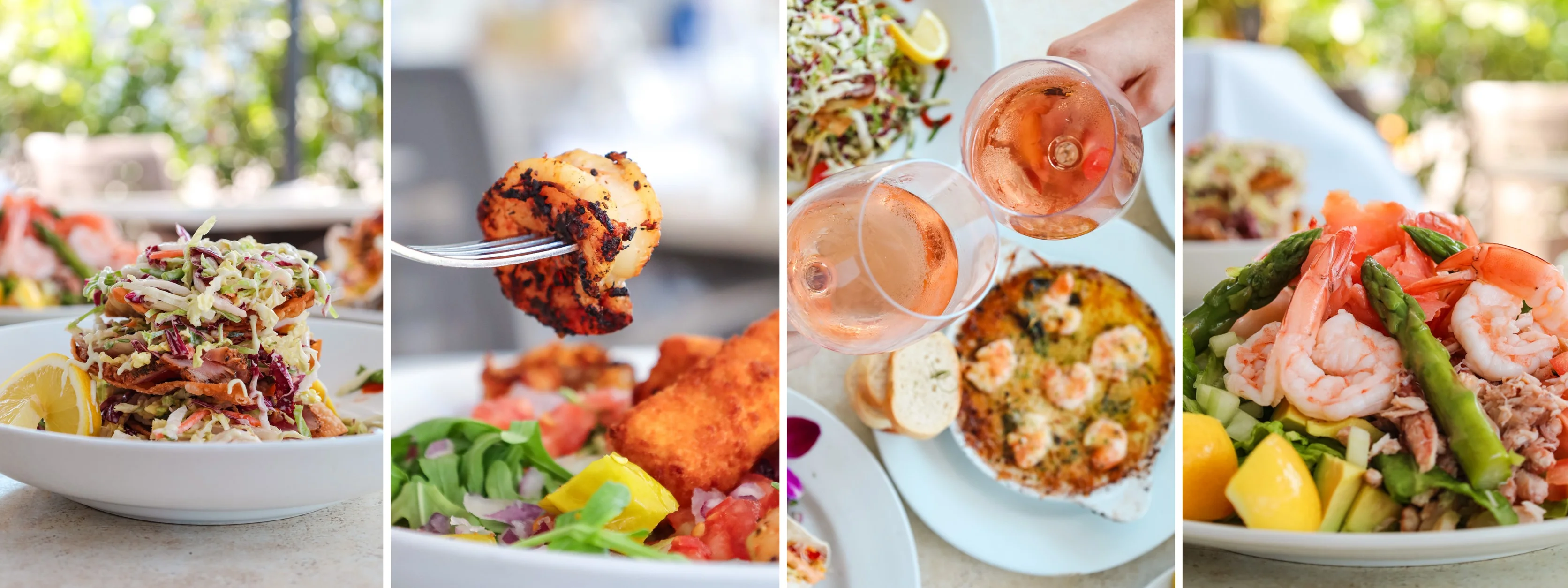 Seafood platter featuring shrimp and grilled fish