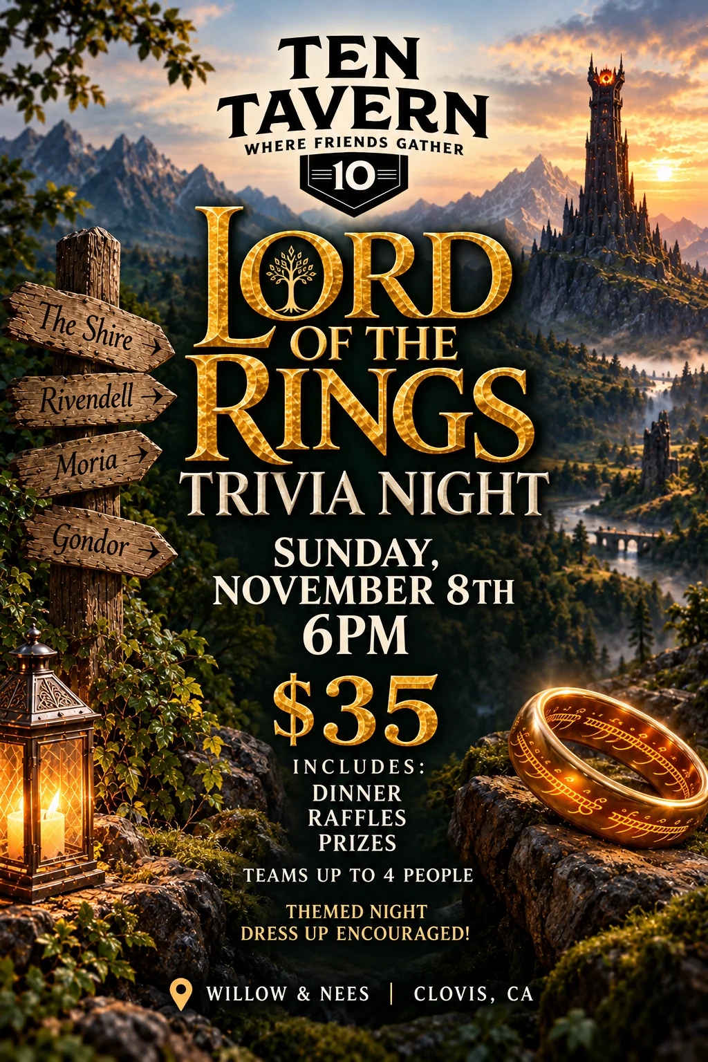 Lord of the Rings Trivia Dinner