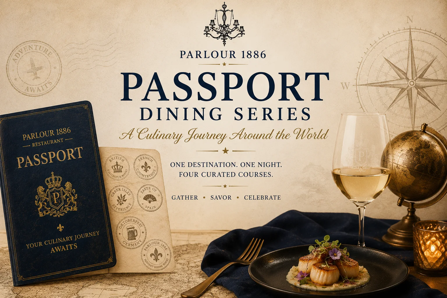 Promotional image for Parlour 1886's Passport Dining Series event.