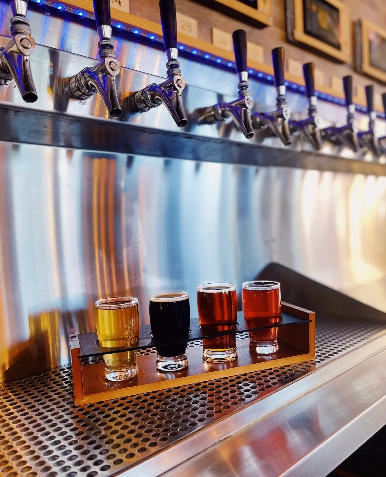 The 54-tap self-pour wall at Naples Flatbread Kitchen & Bar, Estero