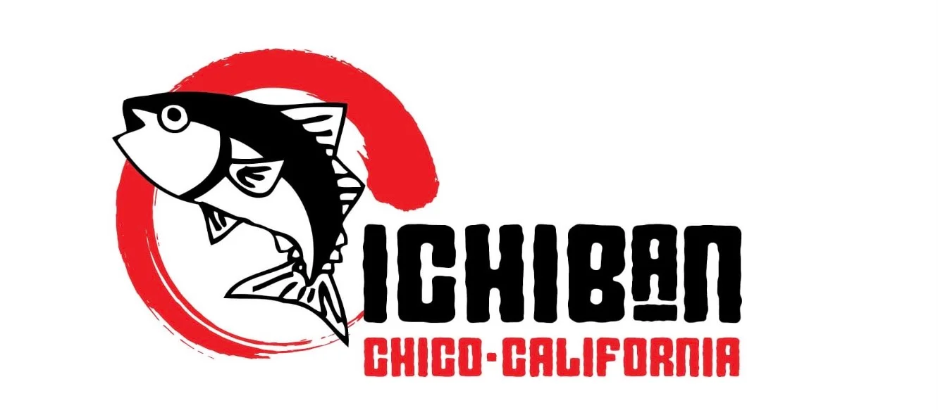Ichiban restaurant logo featuring a stylized fish design