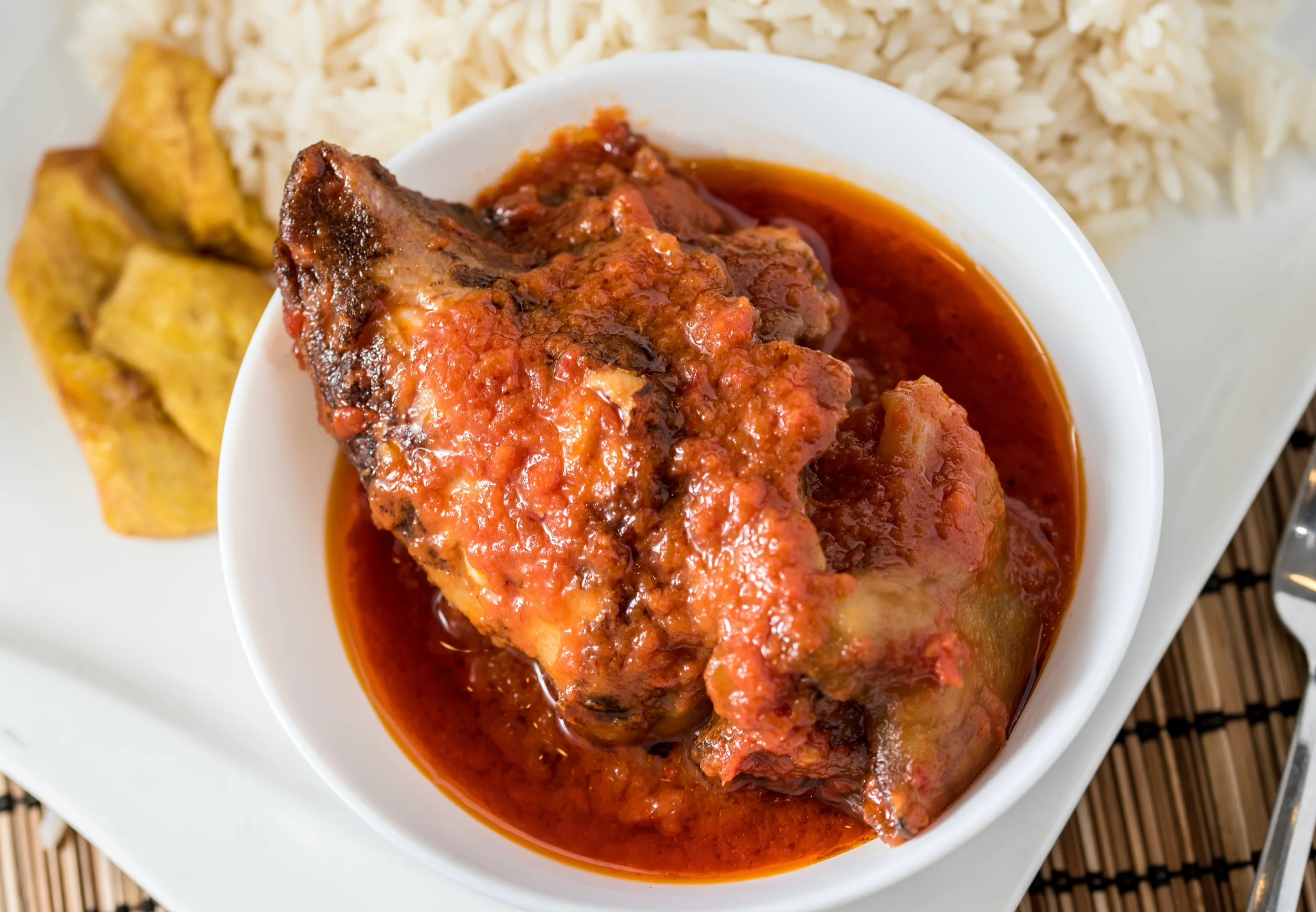 African Stew, chicken, rice and plantains at Tolex African Grill