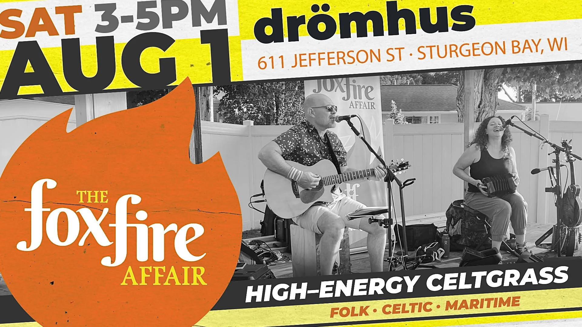 Live music performance at drömhus featuring folk and celtic tunes