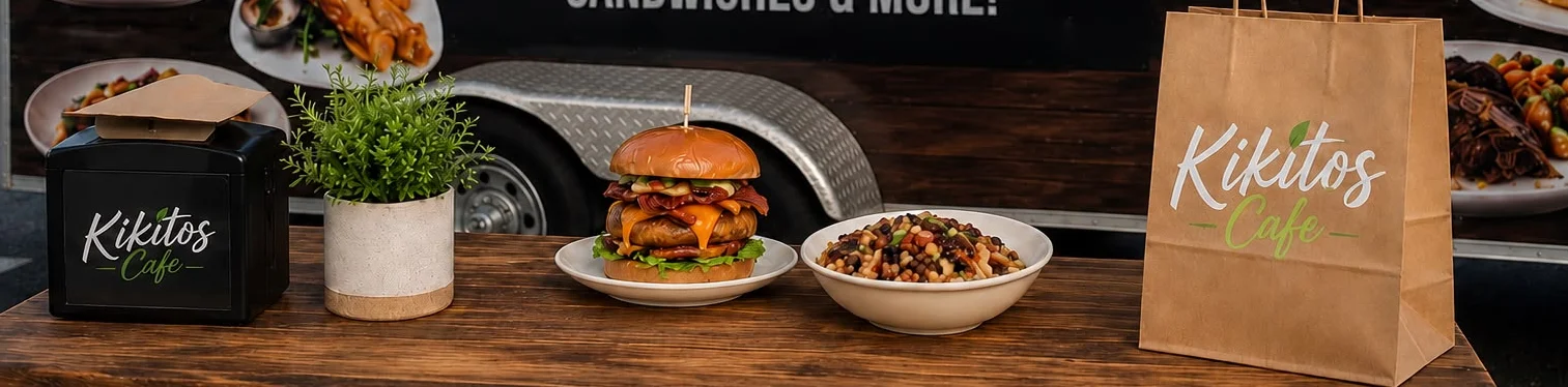Gourmet burger with bold flavors from a food truck