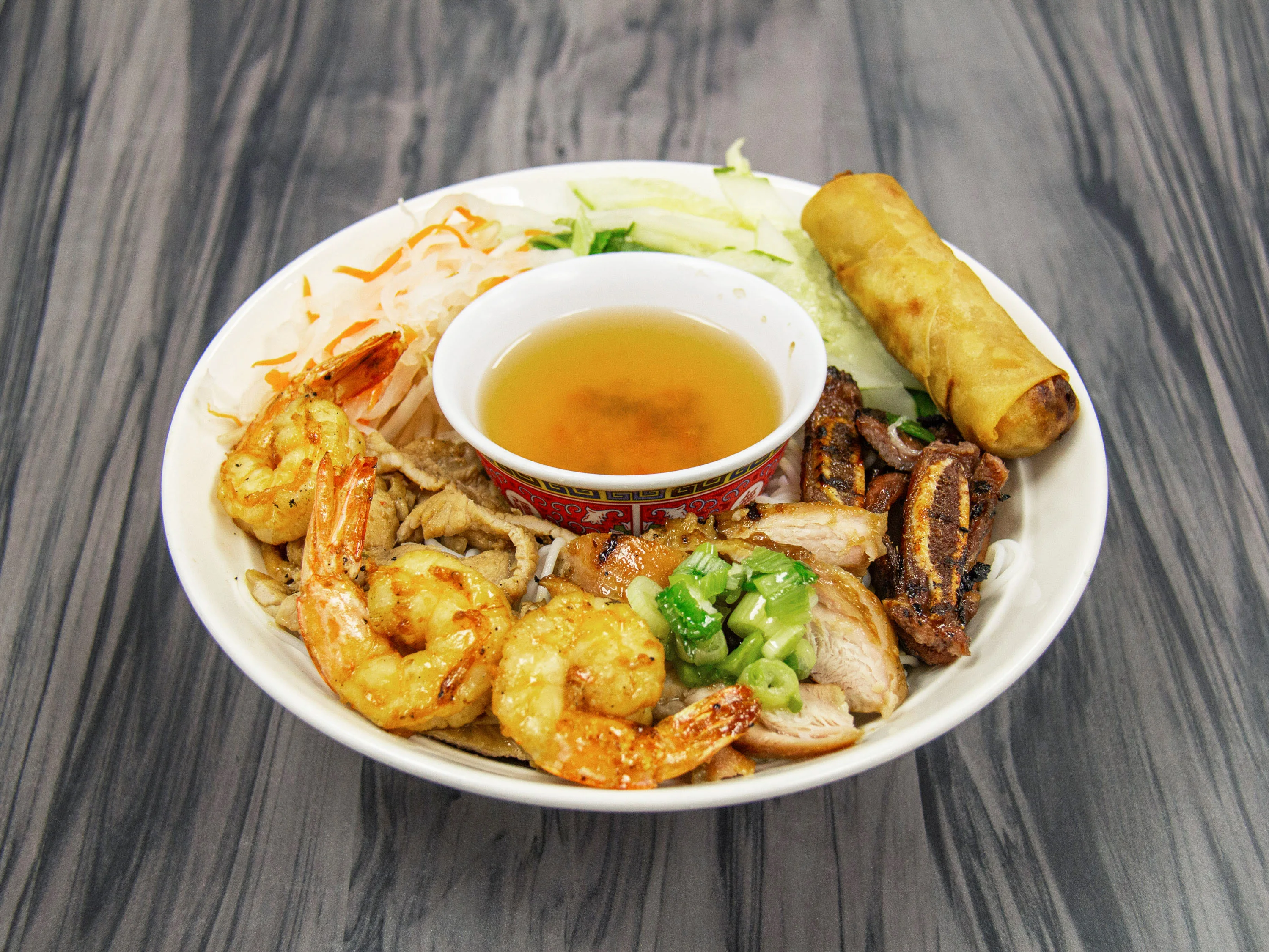 BBQ Combo Plate: Shrimp, Chicken and Por