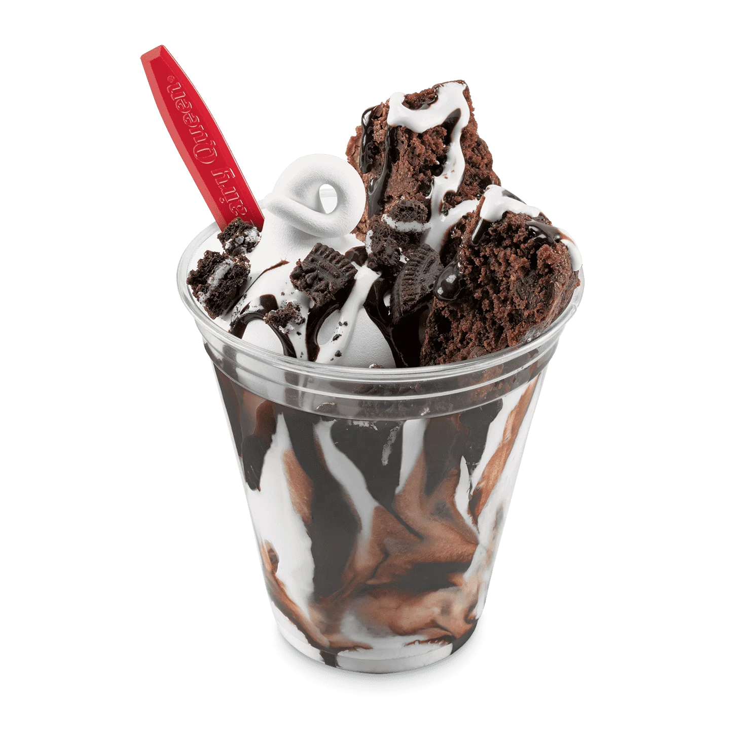 Decadent chocolate brownie sundae with whipped cream