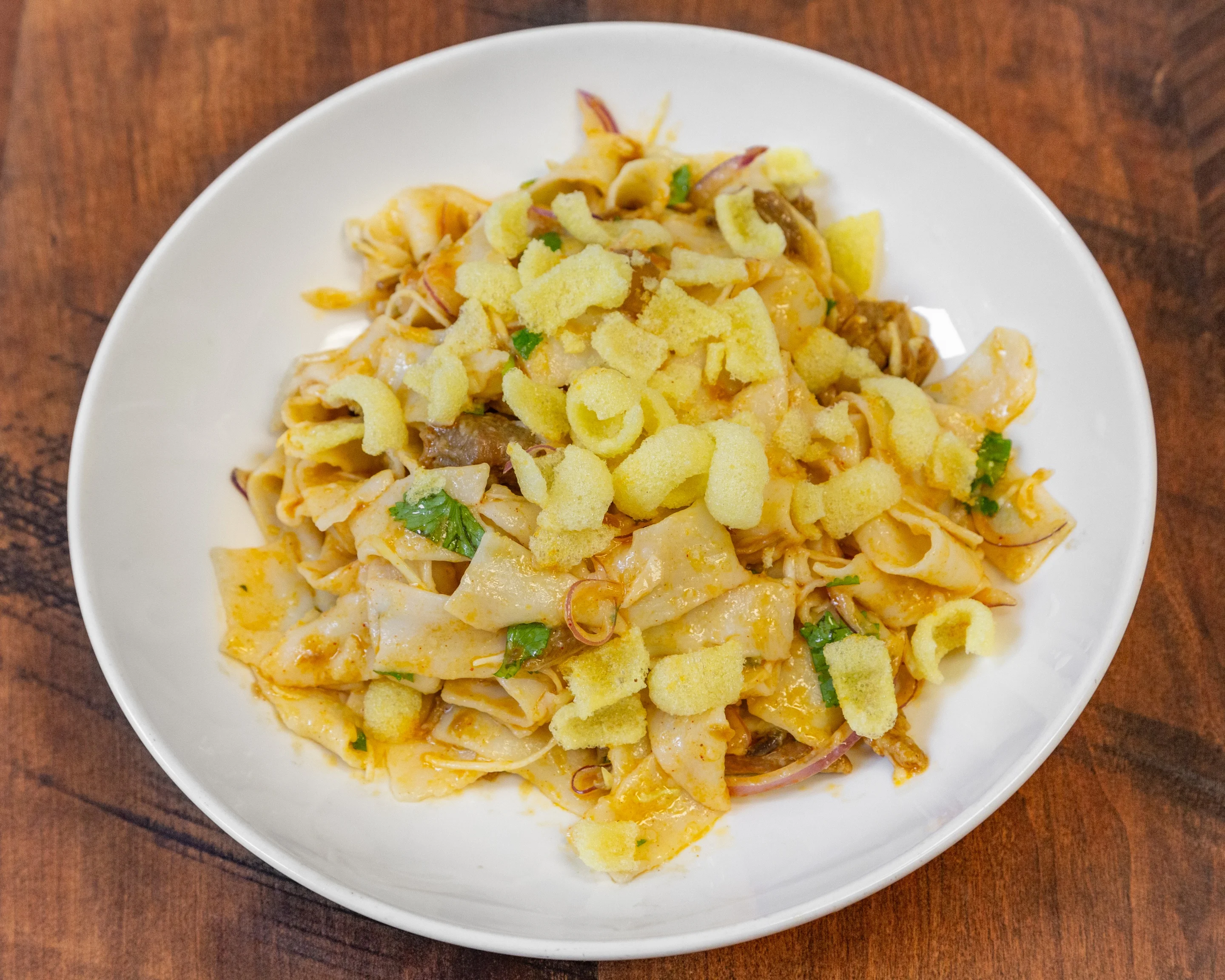 Malaysian laksa with crispy toppings
