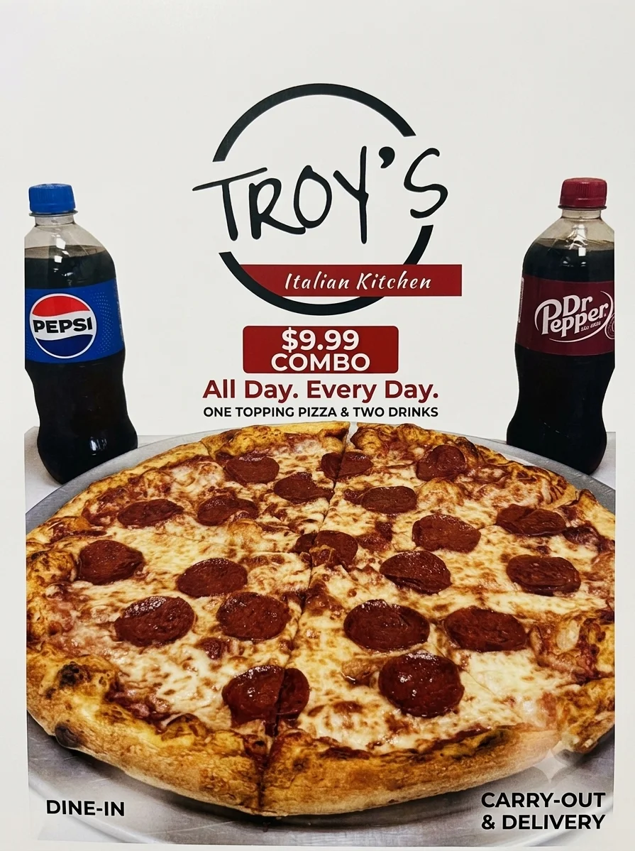Notice of closure for Troy's Italian Kitchen on July 3rd and 4th