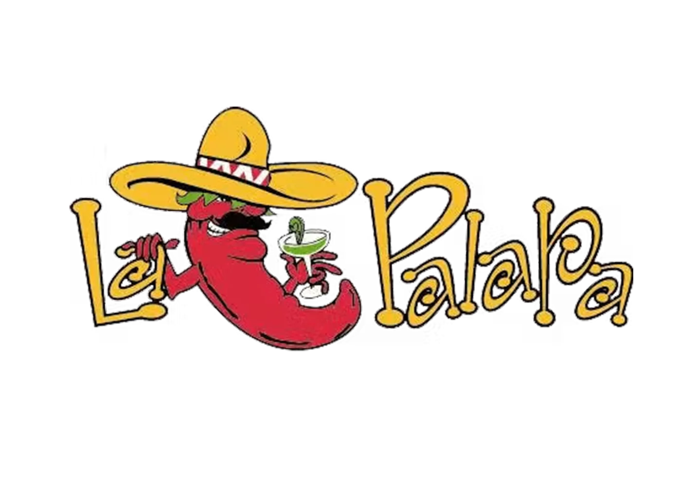 Colorful logo of a Mexican grill and cantina featuring a chili character