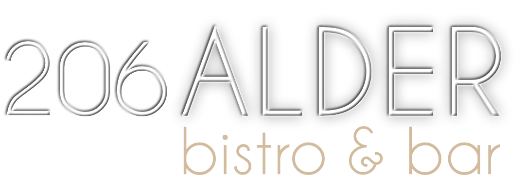 Stylish restaurant logo for 206 Alder Bistro & Bar