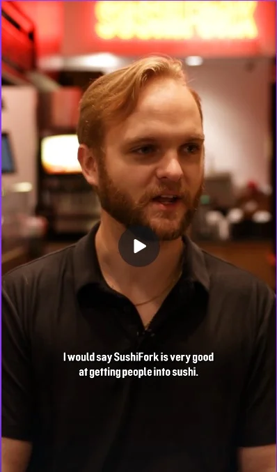 Interview in a sushi restaurant promoting SushiFork's appeal
