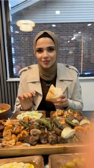 Middle Eastern mixed grill platter with assorted meats and vegetables